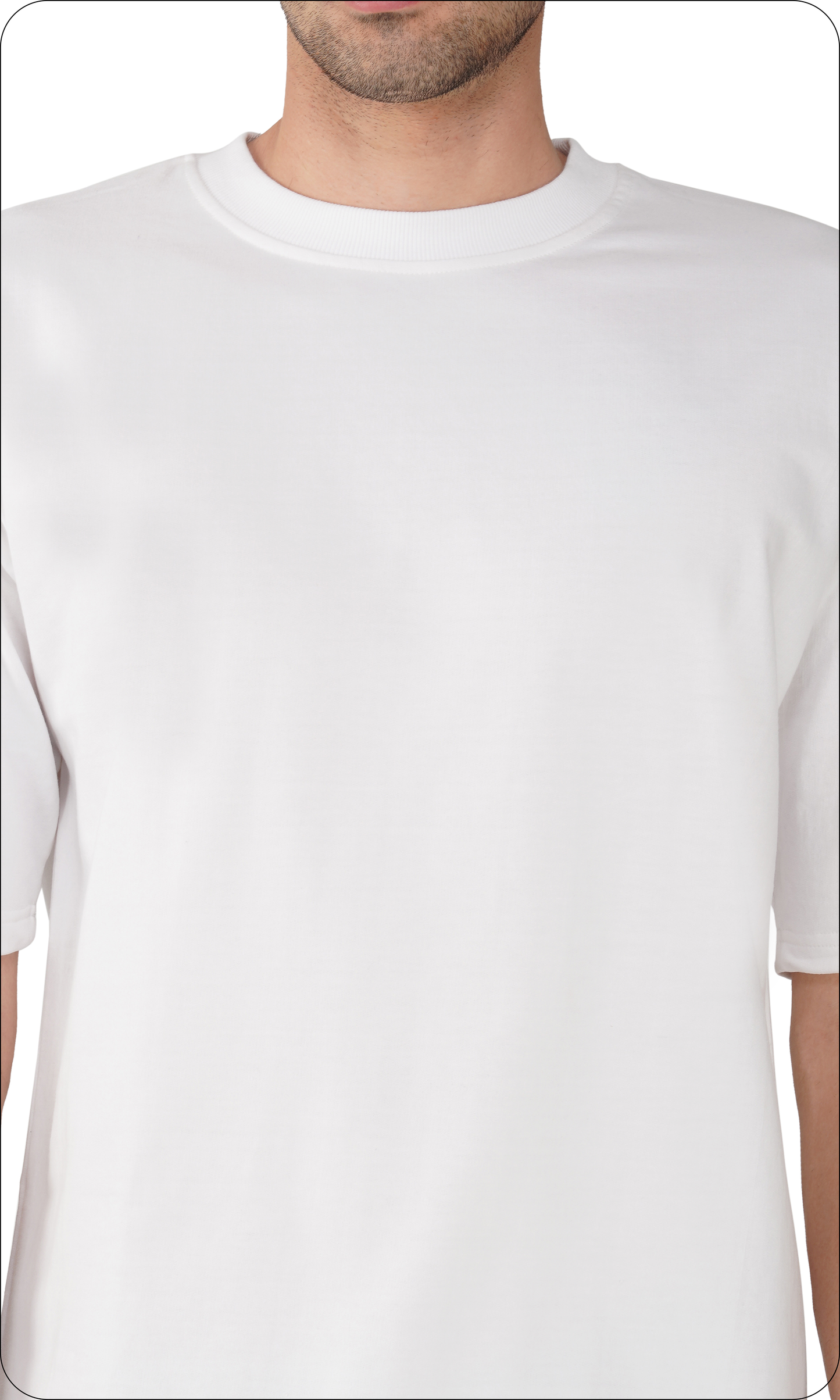 Pure Snow White - Solid Unisex Oversized T-Shirt