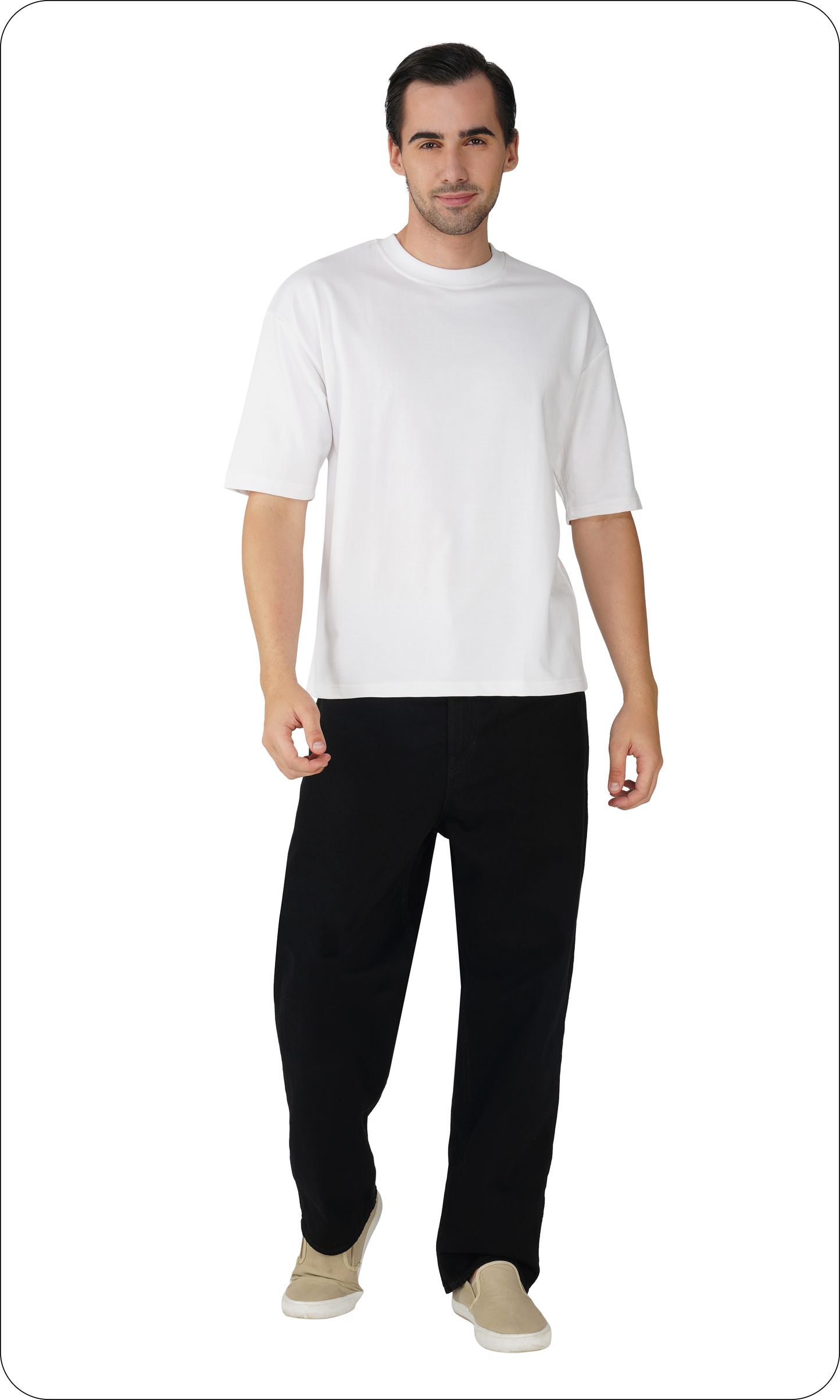 Pure Snow White - Solid Unisex Oversized T-Shirt