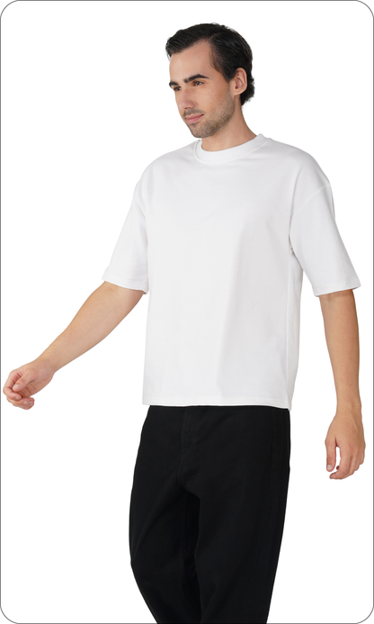 Pure Snow White - Solid Unisex Oversized T-Shirt