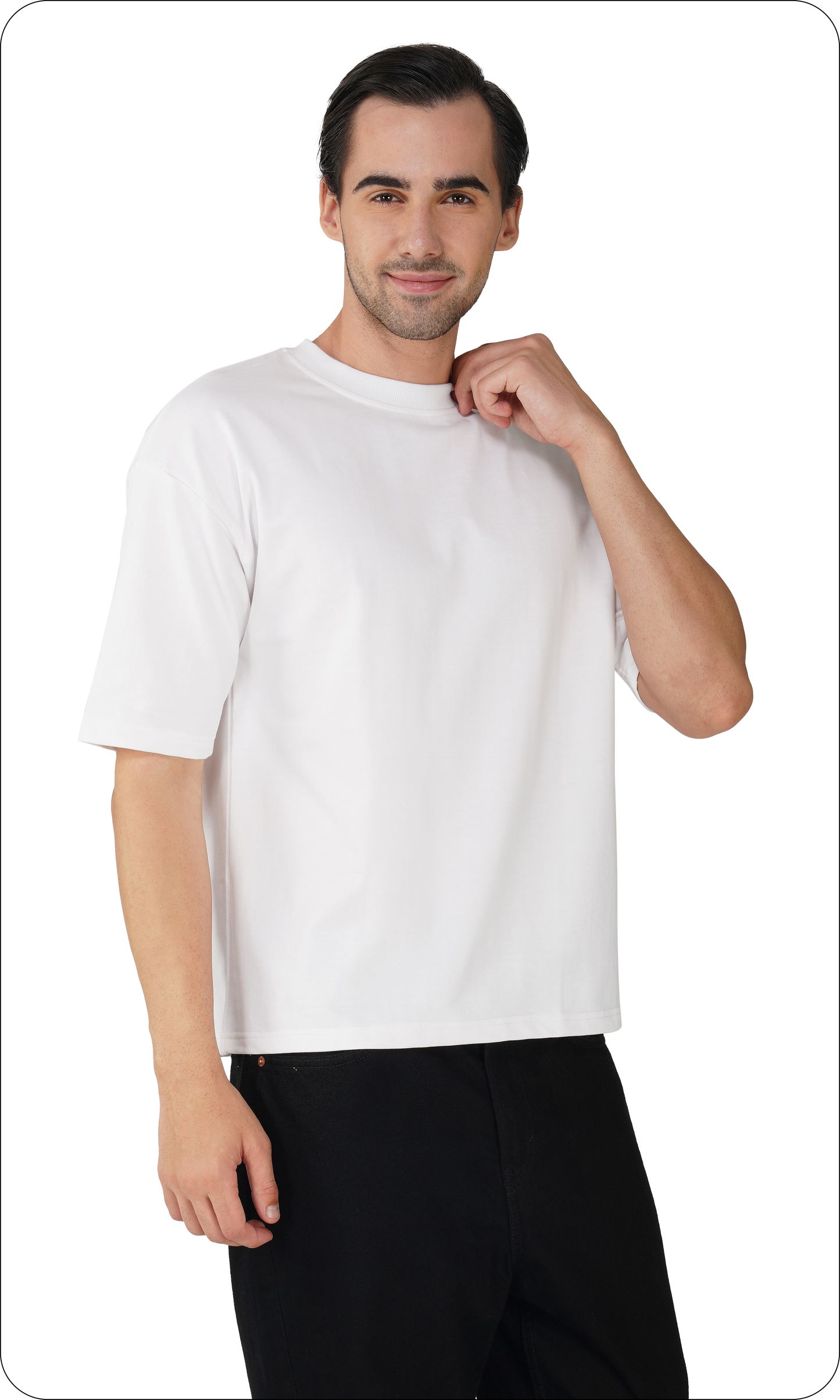 Pure Snow White - Solid Unisex Oversized T-Shirt